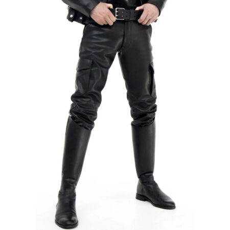 Men's Real Leather Cargo Fit Pant