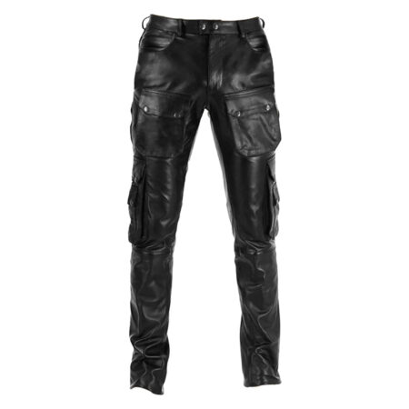 Men's Real Cowhide Leather Cargo Pant