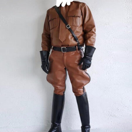 Men’s Brown Leather Uniform Outfit Set