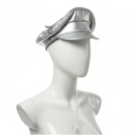 Sheepskin Leather Silver Cap