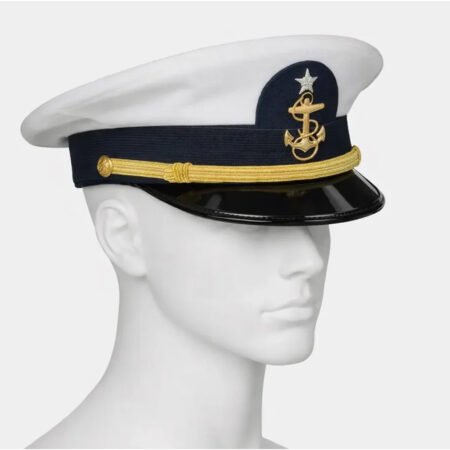 White Admiral Captain Hat – Nautical Yacht Skipper Costume Cap
