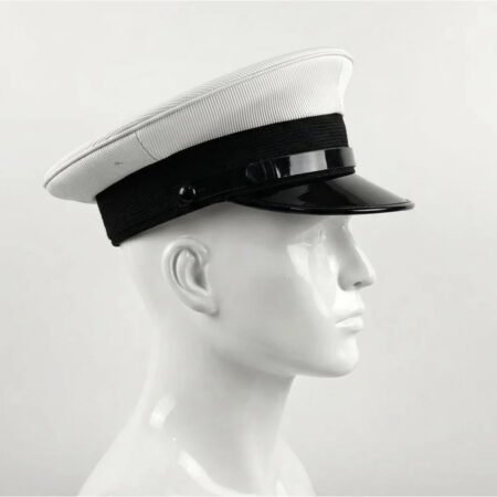 White Officer Kepi Cap – Military Style Peaked Uniform Hat