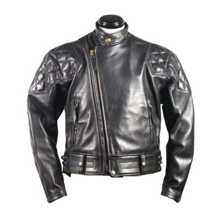 Padded Cossack Collar Leather Jacket