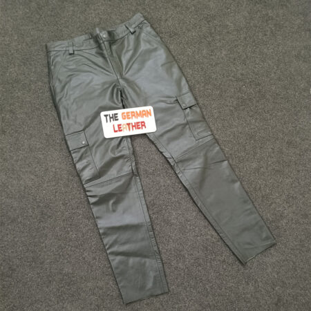 Men’s Grey Leather Pants