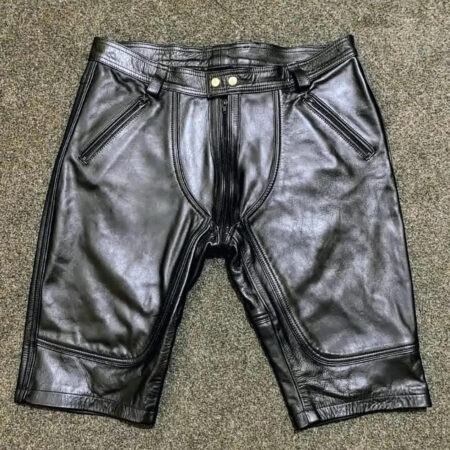 Men’s Premium Leather Biker Shorts