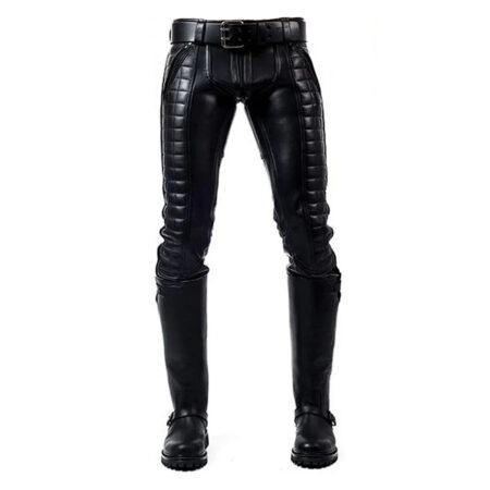 Gay Zip Leather Pants for Men