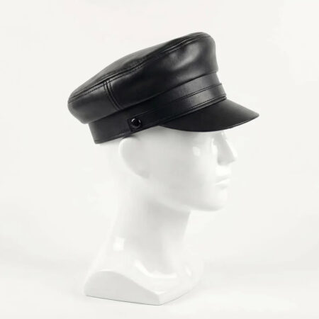 Biker Cosplay Leather Police Style Cap